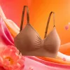 The brown knitted bra is a comfortable, breathable, and adjustable women's underwear without a steel ring Specification image